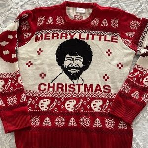 Bob Ross Ugly Christmas Sweater
